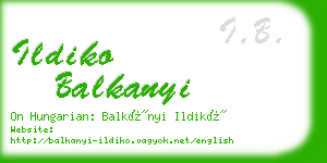 ildiko balkanyi business card